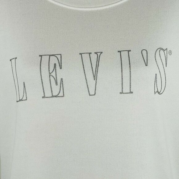 Levi's Womens 2X-Large Sweatshirt Stretch Long Sleeve White w/ Silver Logo New - Picture 3 of 10